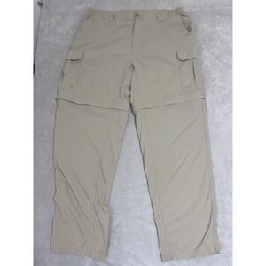 Columbia Grt Pants Mens XL Beige Nylon‎ Convertible Hiking Outdoor Cargo Pockets